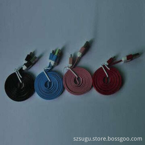 Colorful Flat Micro USB Data Cable for Mobile Phone and Tablet PC